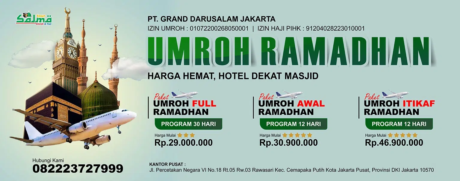 PAKET UMRAH RAMADHAN 2026 MURAH HOTEL DEKAT - SALMA TOUR