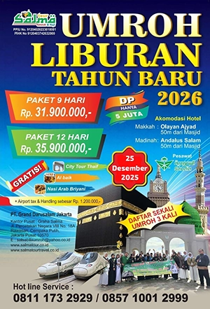 Umroh Liburan Tahun Baru 2026 Berangkat 25 Desember 2025 - salma tour