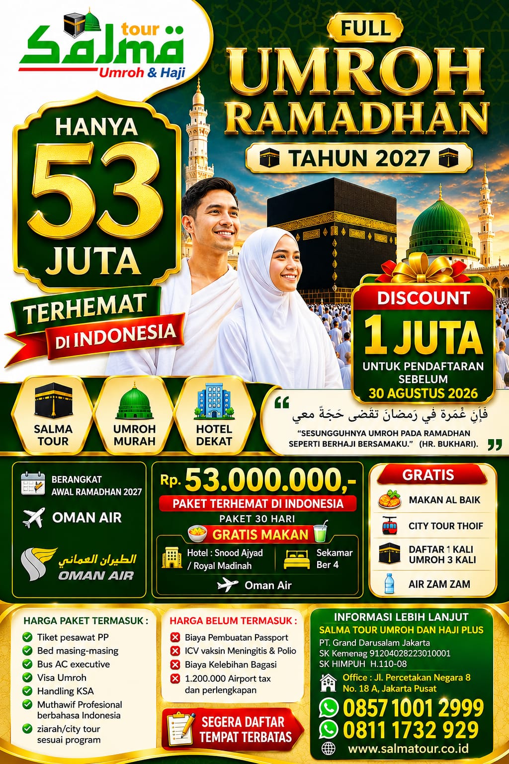 Paket Umroh Full Ramadhan 2027 Hemat 30 Hari
