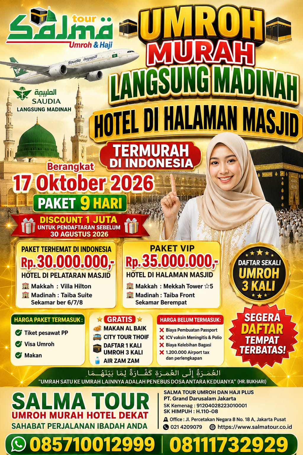 Paket Umroh Murah 9 Hari Oktober 2026
