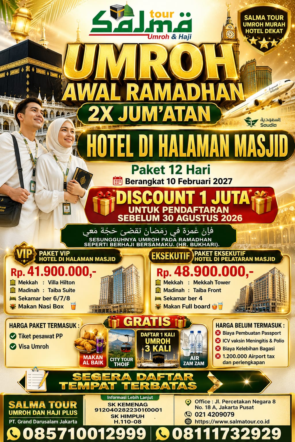 Umroh Awal Ramadhan 2x Jum'atan 2027