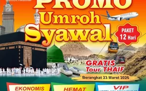 Harga Paket Umroh Syawal 2026 Gratis Tour Thaif, Salma Tour