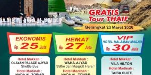 Umroh Syawal Promo 12 Hari Gratis City Tour Thaif